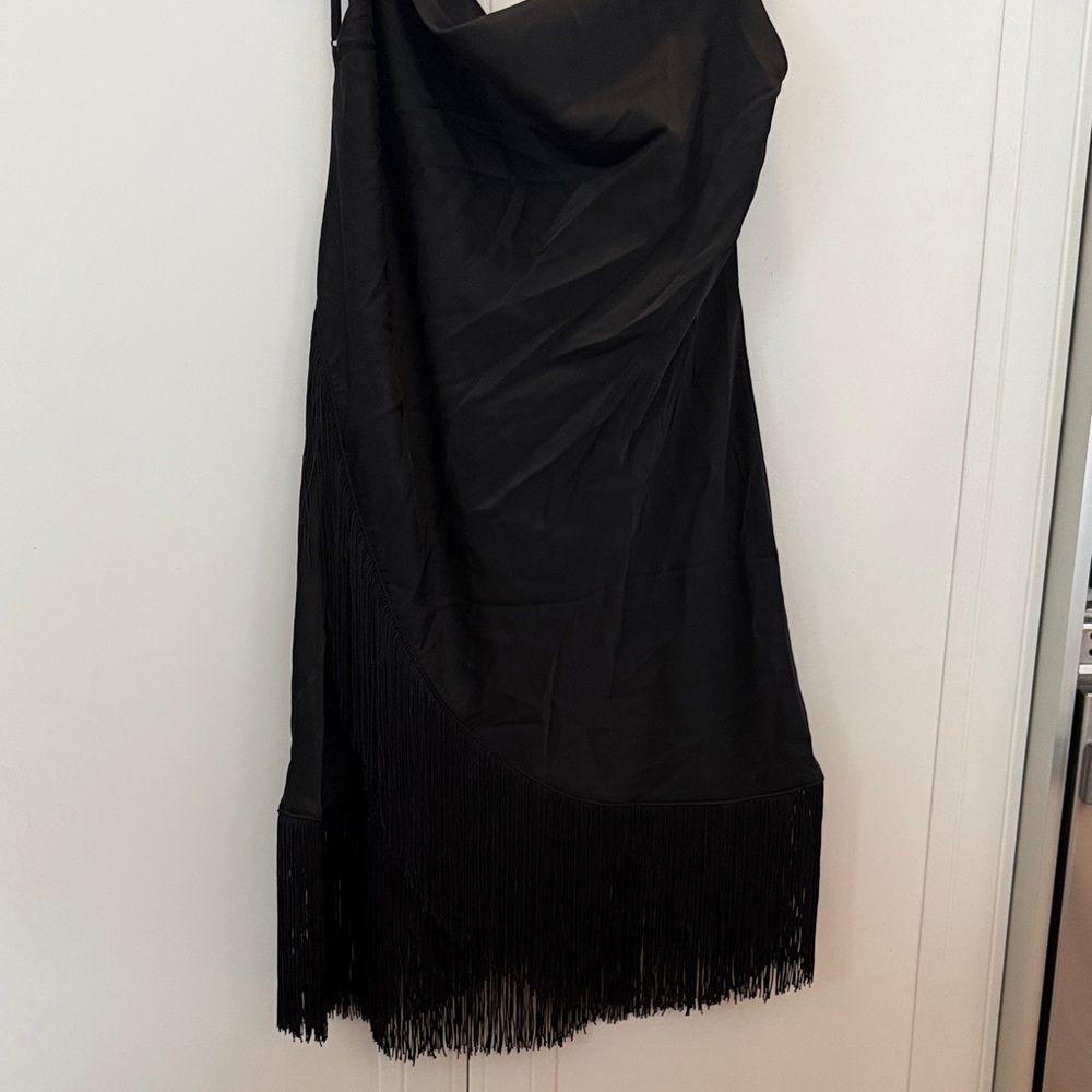 Elegant Black Fringe Dress